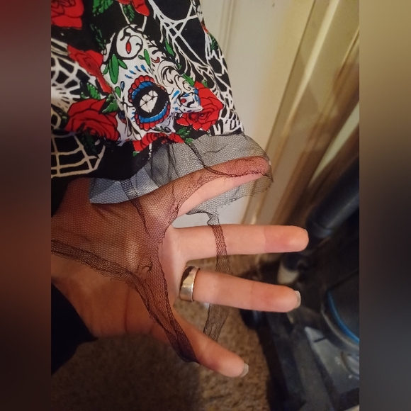 *SOLD* Lip Service Spiderwebs And Sugar Skulls Dress - Picture 7 of 9